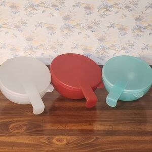 CHOICE OF COLOR Vintage Tupperware Forget Me Not Choice of Blue, Sheer or Red